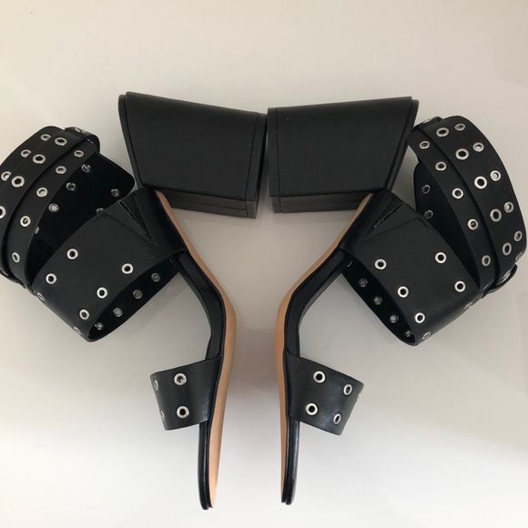 Rebecca Minkoff Carter Grommet Sandals in Black - Picture 7 of 11